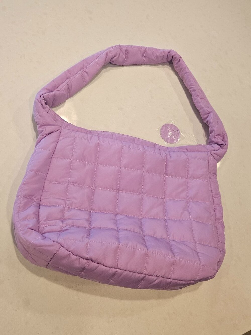 Ulta Zip-Top Quilted Tote Handbag - Lavender